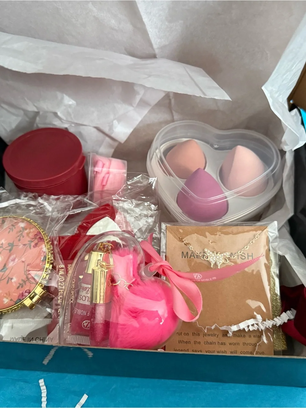 Pink makeup accessories gift Set